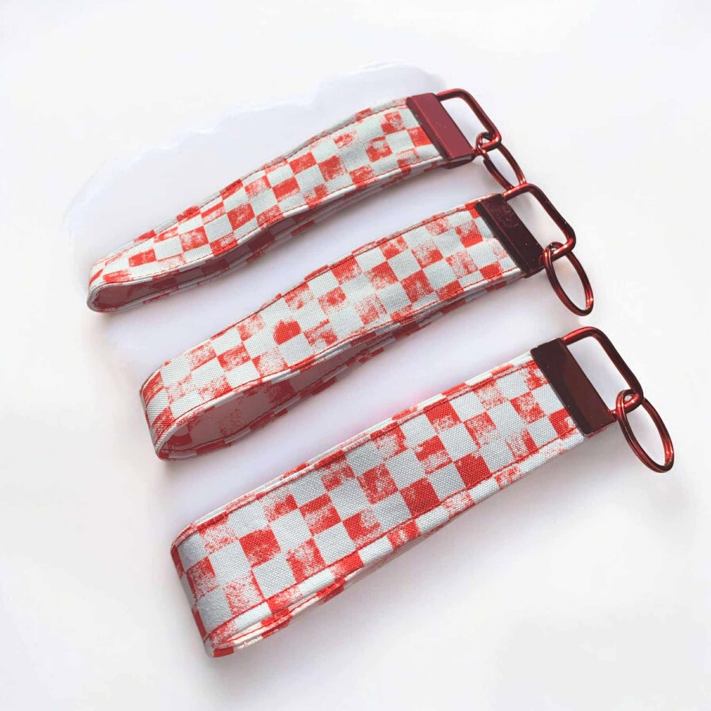 Chalk Check Mini Wristlet Keychain